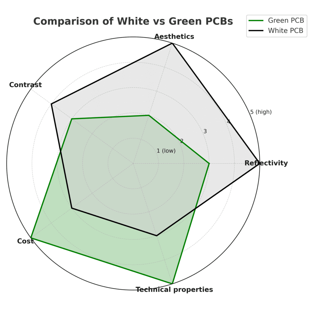 White Printed Circuit Board vs Green PCB